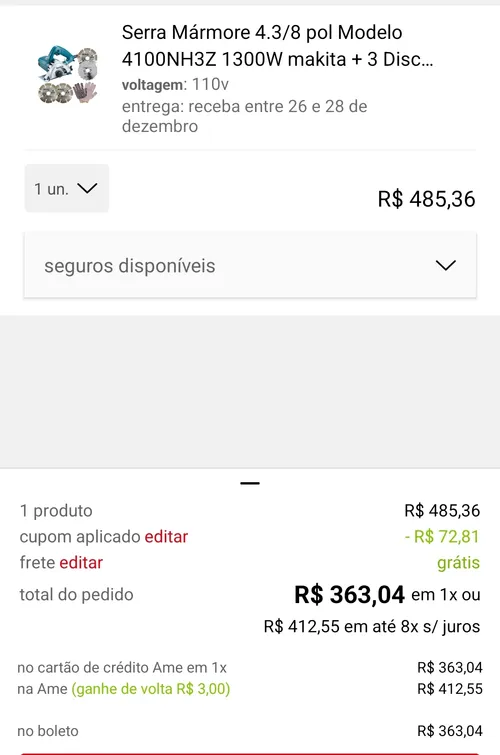 Imagem na descrição da promoção