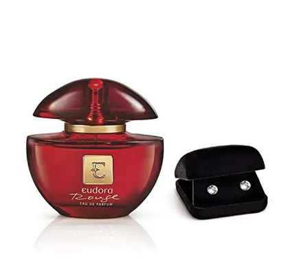 40% Perfume Rouge Eudora Cristal Feminino e Brinco Swarovski