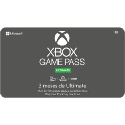 [AME por 95,99] Gift Card Digital Xbox Game Pass Ultimate 3 Meses - R$119