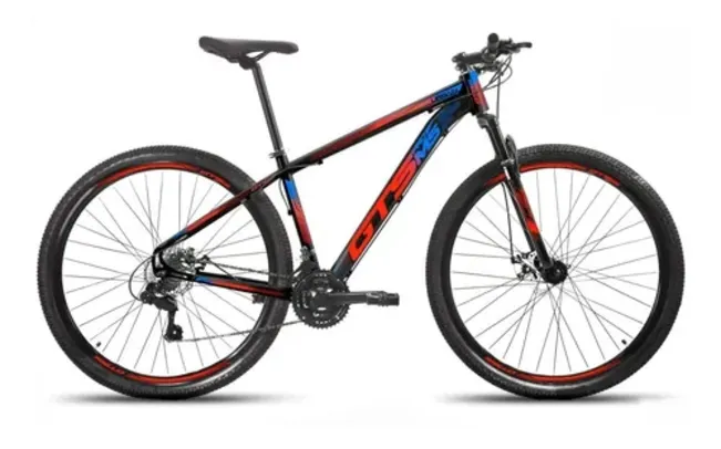 Mountain bike GTS PRO M5 Urban aro 29 19" câmbios Shimano cor preto/vermelho/azul