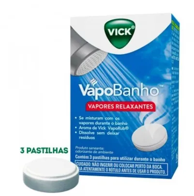 Vapores Relaxantes Vick VapoBanho com 3 Unidades