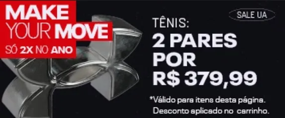 Leve 2 Tênis da Lista Under Armour por r$ 322