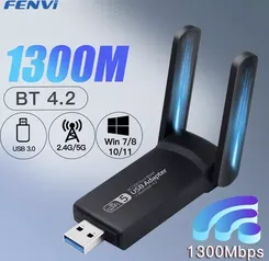 Adaptador WiFi USB Fenvi 1300Mbps + Bluetooth 4.2 