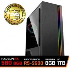 PC GAMER IDEAL 2018 AMD RYZEN 5 2600 / RADEON RX 580 8GB / DDR4 8GB / HD 1TB / 500W