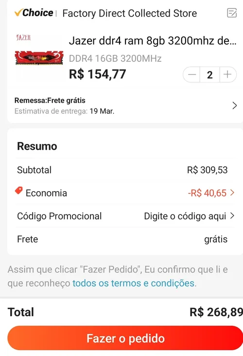 Imagem na descrição da promoção