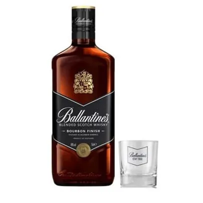 Whisky Escocês Ballantine`s Bourbon Finish 750ml + Copo Baixo Atol - Ballantine`s