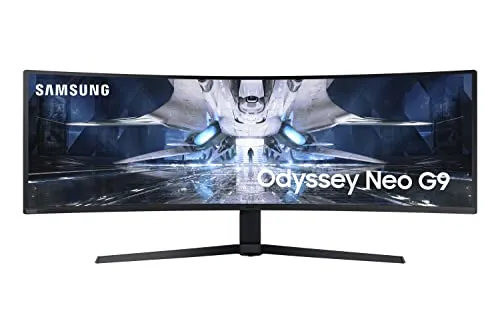 Samsung Odyssey Neo G9 49" - Monitor Gamer Curvo Mini LED, DQHD, 240Hz, 1ms, tela super ultrawide, HDMI, Display Port, USB, G-sync, Freesync Premium Pro, com ajuste de altura, Preto