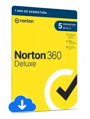 Norton Antivirus 360 Deluxe 5 Dispositivos 12 Meses Download - Ativação ou Renovação