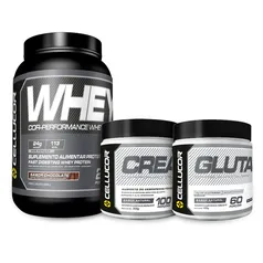 Kit Whey Cellucor Chocolate + Creatina + Glutamina