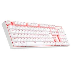 Teclado Mecânico Gamer Redragon Mitra K551W LED Switch Redragon MK2 Blue ABNT2 Branco - K551W (BLUE)