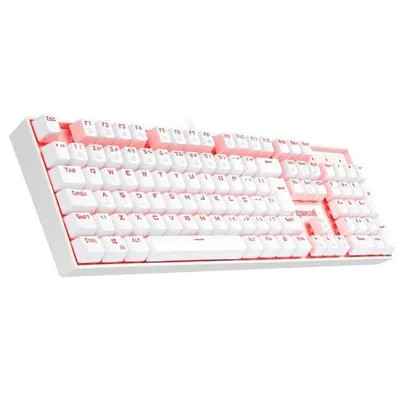 Teclado Mecânico Gamer Redragon Mitra K551W LED Switch Redragon MK2 Blue ABNT2 Branco - K551W (BLUE)