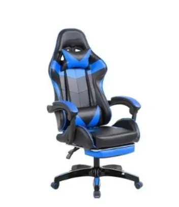 Cadeira Gamer Prizi, Canvas, até 120 Kg, com Almofadas, Azul