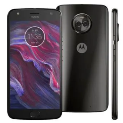 Smartphone Motorola Moto X4 XT1900 Preto com 32GB, Tela de 5.2'', Dual Chip, Android 7.1, Câmera Dual - 12 MP + 8 MP, Processador Octa-Core e 3GB RAM - R$1143
