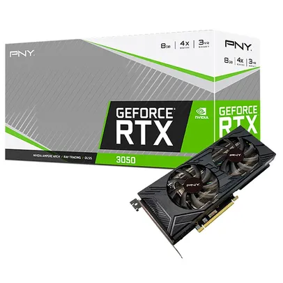 Placa de Vídeo PNY GeForce RTX 3050 XLR8 Gaming Revel Epic-X, 8GB GDDR6, Ray Tracing - VCG30508DFMPB