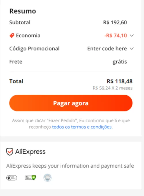 Imagem na descrição da promoção