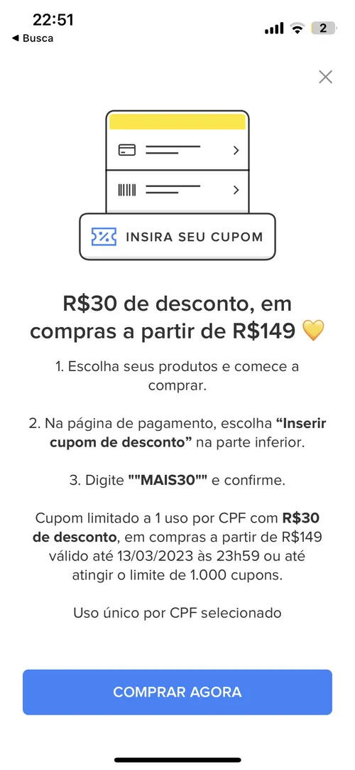 Imagem na descrição da promoção