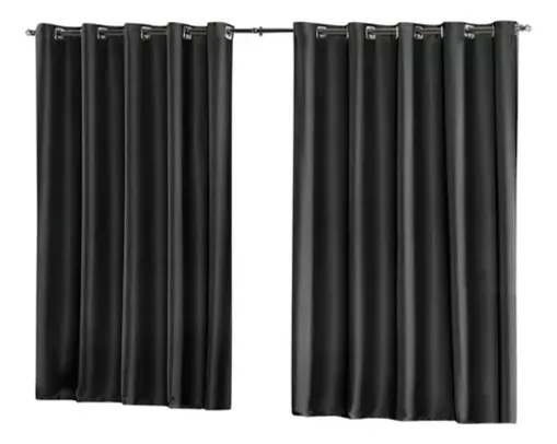 Cortina Blackout Em Tecido 2,80 X 1,80 Corta Luz 100% Cor Preto