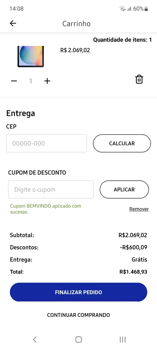 Imagem na descrição da promoção