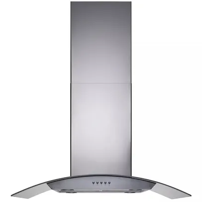 Coifa Ilha Cadence Gourmet Vidro Curvo Inox 90cm CFA502