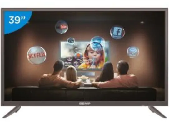 Smart TV LED 39” Semp 1S3900FS Full HD - Wi-Fi Conversor Digital 2 HDMI USB