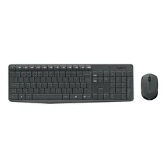 [AME R$ 105] Kit Teclado e Mouse sem fio Logitech MK235 Cinza