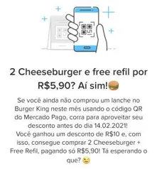 R$10,00 OFF no Burguer King | QR code