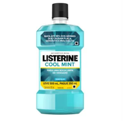 [4 unidades] Enxaguante Bucal Listerine Cool Mint 500ml | R$ 7,55 cada