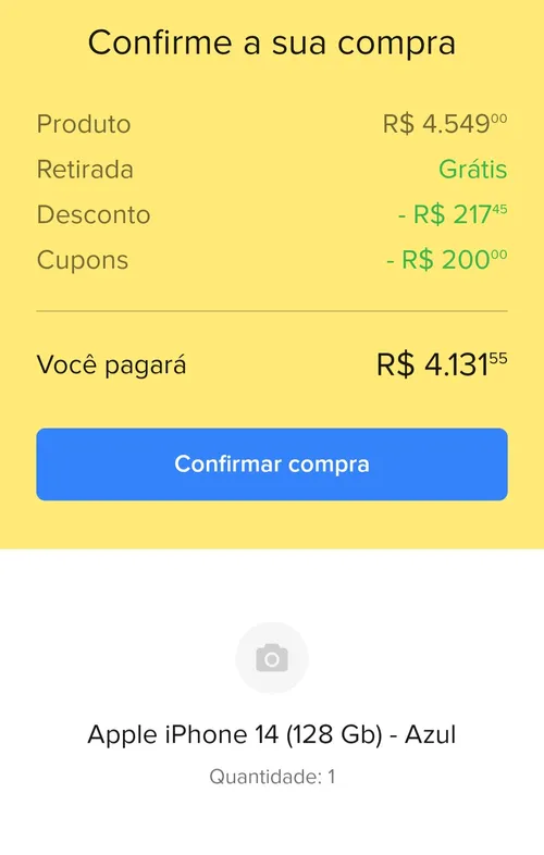 Imagem na descrição da promoção