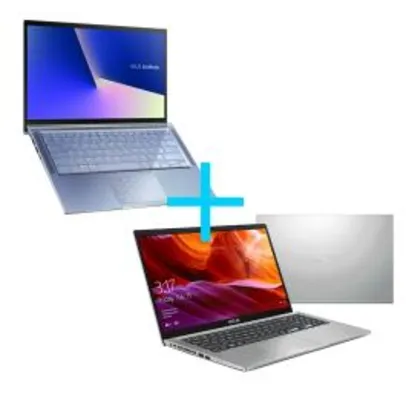 Saindo por R$ 7739: Notebook ASUS ZenBook UX431FA-AN203T Azul Claro Metálico + Notebook ASUS X509JA-BR424T Prata Metalico | Pelando