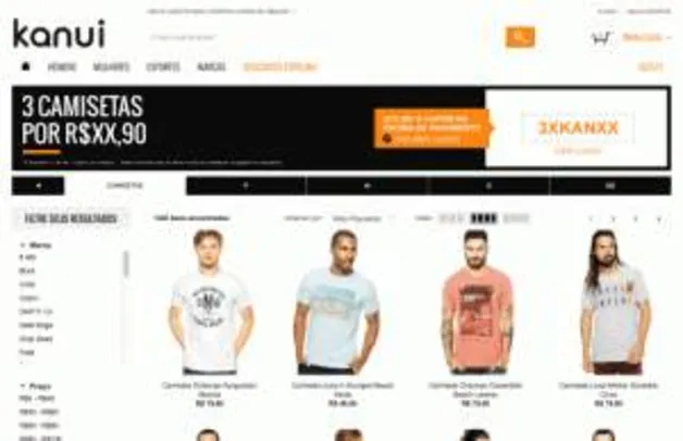 [Kanui] Compre 3 Camisetas por R$99,00
