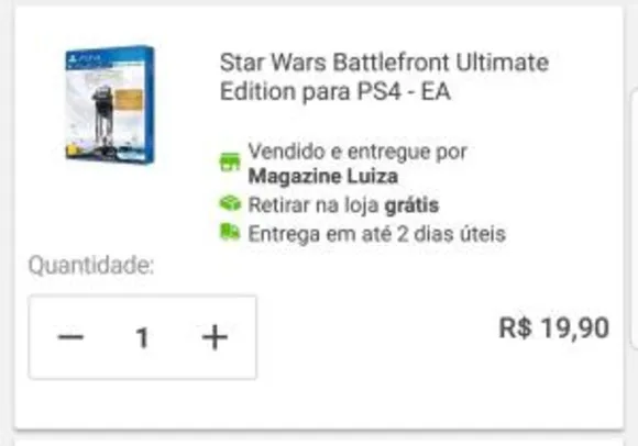 [Usuários Selecionados] Battlefront Ultimate Edition PS4 R$20