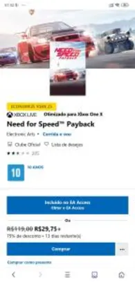 Need for speed payback xbox one