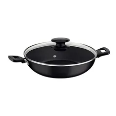 Wok Com Tampa De Vidro Loreto Tramontina 3,3 Litros - Grafite