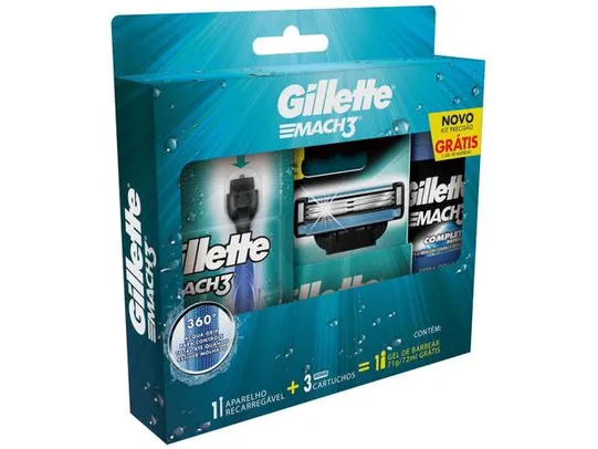 Kit de Barbear Gillette - Mach3 Aqua-Grip