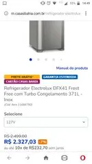 Refrigerador Electrolux DFX41 Frost Free com Turbo Congelamento 371L - Inox | R$2.327