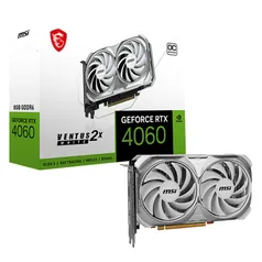 Placa De Vídeo RTX 4060 VENTUS 2x White Oc Msi NVIDIA Geforce, 8GB, GDDR6, DlSS, Ray Tracing