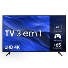 Smart TV Samsung 50&quot; UHD 4K 50CU7700 2023, Processador Crystal 4K Gaming Hub Tela sem limites