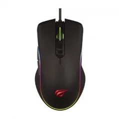 Mouse Gamer Havit MS1006, 3200 DPI, 7 Botões, RGB, Black, HV-MS1006 - R$45