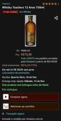 Whisky Teachers 12 Anos 750ml