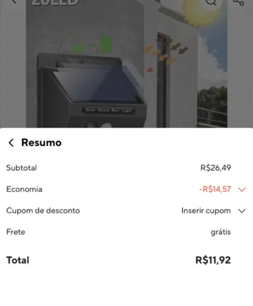 Imagem na descrição da promoção