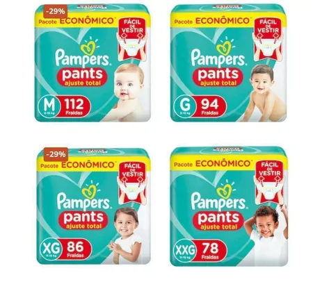 Fraldas Pampers Pants Leve 4 e Pague 3 [Todos Tamanhos]