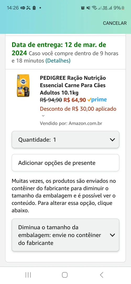 Imagem na descrição da promoção