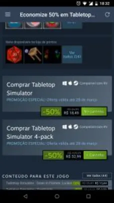 Tabletop Simulator R$18 | 4pack saindo R$13,20 cada