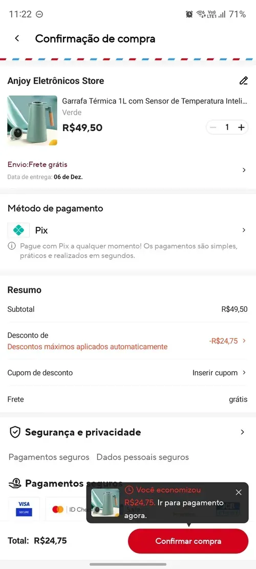 Imagem na descrição da promoção