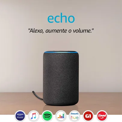 Echo (3ª geração) - Smart Speaker com Alexa - Cor Preta | FRETE PRIME