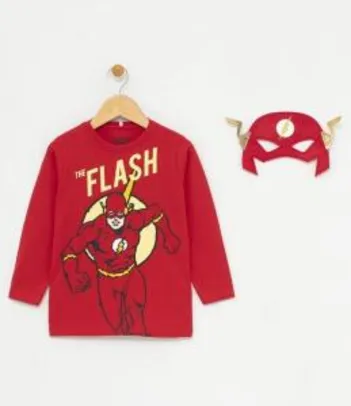 Camiseta Infantil com Estampa Flash - Tam 2 a 10 - R$19