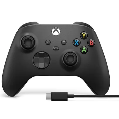 Controle Sem Fio Xbox Series - Carbon Black + Cabo USB-C