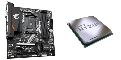 Kit Processador Ryzen 5 5600G + Placa Mãe B550M Aorus Elite