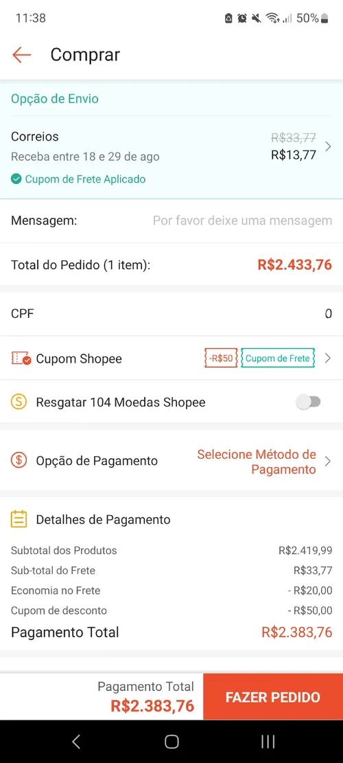 Imagem na descrição da promoção