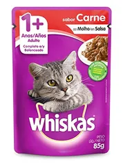 (Rec) Ração Úmida Para Gatos Whiskas Sachê Carne ao Molho Adultos 85g 